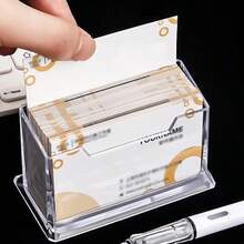 2pcs Transparent Acrylic Business Card Holder, Single Slot Large Capacity Desktop Card Organizer, Suitable For Office Business Desk Stationery - 2-pack - View 6