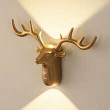 LED Motion Sensor Wall Light - Smart LED Deer-Shaped Wall Lamp With Touch Dimming And Motion Sensor, Rechargeable Magnetic Night Light, Wall Lamp Decorative Lighting, Suitable For Hallway, Room Decor, Auto On/Off, 1200mAh Battery - Multicolor - View 3