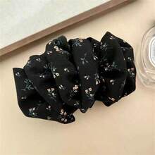 4pcs/2pcs/1pc Minimalist Vintage Floral Pattern Banana Hair Claw Clip, Suitable For Thick Hair, Elegant Fashion Versatile Travel Vacation Photo Decoration Accessory, Single-Tooth Hair Claw For Daily Outings Hair Accessory - Multicolor - View 12