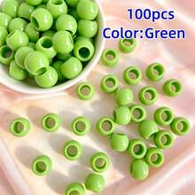 100pcs 10x12mm Acrylic Smooth Large Hole Beads, Random Mixed Color Beads For Jewelry Making, DIY Bracelets, Necklaces, Bag Charms, Handmade Crafts, Meet Your Design Needs - Multicolor - View 20