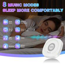 Portable Sleep Machine With 8 Natural Sounds, Built-In Battery, Fast Charging, Suitable For Infants And Adults, Soothing And Relaxing, For Office And Home Use - White - View 3