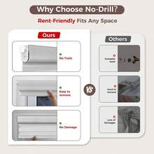 No Drill No Tools Cordless Zebra Blinds, Renter Friendly, Dual Layer Shades For Indoor Windows, Easy To Install Thermal Insulated Privacy Variant 1 - None - View 5