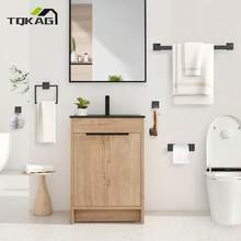 Matte Black Bathroom Hardware Accessories Set 5 Pieces, Double Post Pivoting Toilet Paper Holder Set Stainless Steel Square Bathroom Towel Variant 1 - None - View 7