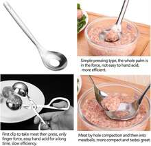 2Pcs Cactus Peeler Spoon, Stainless Steel Rice Meat Dumplings Spoon Squeezing Meatball Artifact Kitchen Tools, Peelers, Graters, Peelers And Slicers - White - View 7