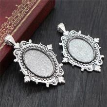 4pcs 18x25mm Inner Size Antuique Oval Pendant Cabochons Blank Base Setting Bezel Tray DIY Jewelry Making Accessories - Pendant Cabochon Base - View 1