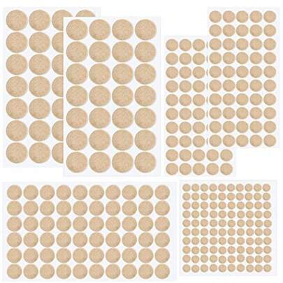 316 Pcs Felt Pads, Beige Felt Furniture Pads For Protecting Hardwood Floors, Round, 4 Assorted Sizes Value Pack, Felt Pads Furniture Feet Best Wood Floor Protectors For Hardwood Laminate Flooring