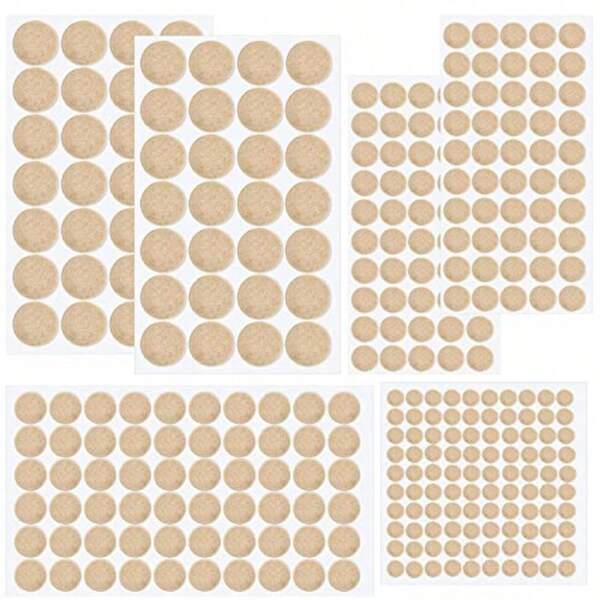 316 Pcs Felt Pads, Beige Felt Furniture Pads For Protecting Hardwood Floors, Round, 4 Assorted Sizes Value Pack, Felt Pads Furniture Feet Best Wood Floor Protectors For Hardwood Laminate Flooring