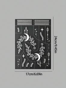 2pcs Bohemian Style Star Moon Arrow Feather Tattoo Templates, Waterproof Long-Lasting Exotic Tattoo Stickers For Daily, Festival, Music Festival, Hand And Foot Art - View 11