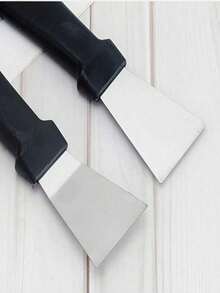 2pcs 14cm Straight/Curved Scraper, Refrigerator Defrosting Scraper, Kitchen Cleaning Tool, Pot Bottom Scraper, Degreasing Tool, Black Smoke Scraper - Multiple Styles - View 2