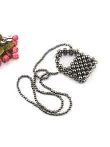 Mini Solid Color Beaded Handbag, Travel Fashion Outfit Mini Accessory Crossbody Bag - Dark Grey - View 2