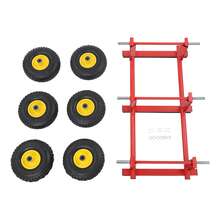YUNRUX 6-Wheel All-Terrain Heavy-Duty Furniture Dolly Red 1200lbs - A - View 7