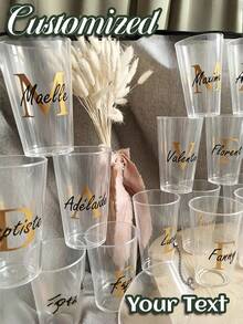 1-20 Personalized Text Wedding Party Cups, Beer Mugs With Premium Matte Texture, Durable And Elegant. Suitable For Wedding Favors, Engagement Decor And Banquet Decoration, Perfect As Guest Gifts - Multicolor - View 3