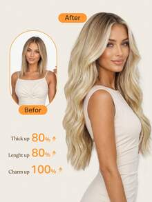 DOORES Seamless Clip-In Hair Extensions, 130g-150g, 7pcs/Pack, Light Ash Brown, Natural Straight Remy Human Hair, PU Invisible Clip-In Hair Pieces, Stylable - S5 - View 9
