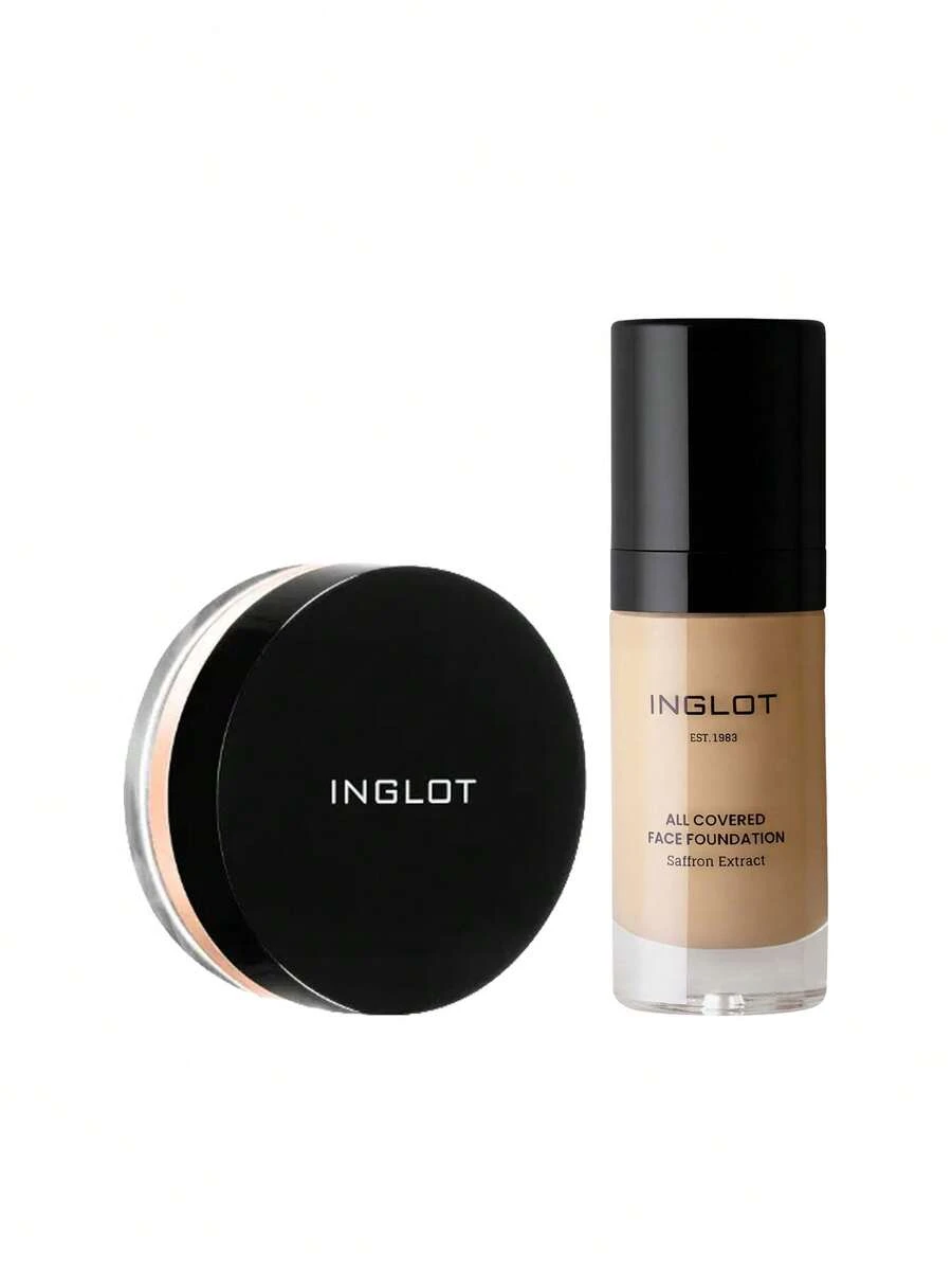 Inglot [حزمة] بودرة سائبة مضيئة عالية الدقة NF 42 4.5 جرام + كريم أساس الوجه الشامل LW003 30 مل - NF 42+LW003 - مشاهدة 1