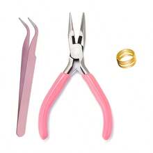 KLONKEE 1件/2件/3件 粉色尖嘴鉗、1件鑷子、1件開環手工工具 DIY 珠寶配件 珠寶鉗套組，適用於珠寶製作與維修工具 - A - 查看 10