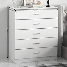 5 Drawer With Metal Handles & Runners, Unique Anti-Bowing Drawer Support, Riano Bedroom Furniture - Multicolor - View 1