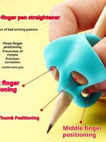 3/5/10pcs Kids Ergonomic Pencil Grip – 3-Finger Writing Trainer, Suitable For Preschool Children And Students, Corrects Writing Posture, Back To School Essential - 3-hole Pencil Grip - View 2