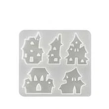 1件萬聖節城堡蠟燭矽膠模具 DIY 鬧鬼屋裝飾石膏模，易清洗且可重複使用，適用於樹脂、石膏和水泥裝飾，非常適合聖誕節和萬聖節手工藝品 - 多色 - 查看 5