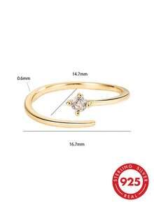 1pc S925 Sterling Silver Minimalist Personalized Rhinestone Open Toe Ring, Korean Ins Style Elegant Design, Fashionable Unique Minimalist Elegant Small Exquisite Adjustable Stackable Versatile Toe Ring, Suitable For Women's Daily, Party, Casual, Vacation Wear - Diamond - View 4
