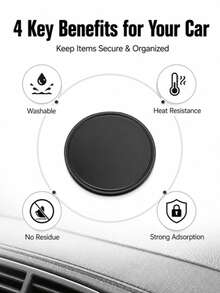 Car Dashboard Adhesive Mounting Pad, Round Self-Adhesive Magnetic Base Sticker, Removable Double-Sided Gel Mounting Disc With No Residue, Suitable For Car Phone Holder, Easy Installation Without Tools, Universal Car Interior Accessory - Style a - View 4