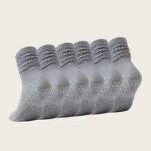 2/4/6/8 Pairs Women's Pilates Slouch Crew Yoga Socks, Non-Slip Grip For Ballet Dance And Hospital Workout - Multicolor - View 16