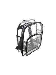 Mochila transparente de gran capacidad, mochila escolar impermeable para uso diario de estudiantes, bolsa transparente - Negro - Ver 7