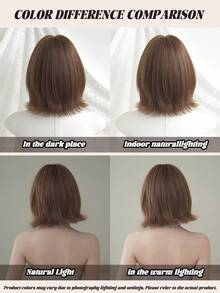 NAMM 12 Inch Tea-Brown Short Curly Wigs For Women ,Soft Silky Heat-Resistant Synthetic Fiber Wigs For Daily Use, Perfect For Holidays Music Festivals Celebrations-Sakura Celebrations Glam & Party Street Wear Photography Use(Available In Multiple Colors), Halloween - Multicolor - View 8