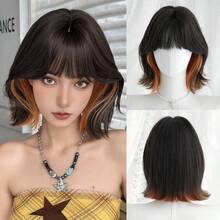 NAMM 12 Inch Tea-Brown Short Curly Wigs For Women ,Soft Silky Heat-Resistant Synthetic Fiber Wigs For Daily Use, Perfect For Holidays Music Festivals Celebrations-Sakura Celebrations Glam & Party Street Wear Photography Use(Available In Multiple Colors), Halloween - Multicolor - View 14