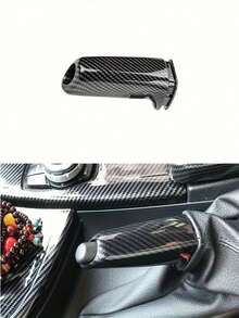 1pc Carbon Fiber Color Handbrake Handle Cover For BMW E46 E90 E92 E60 E61 F20 F22 F30 F32 Series, Easy To Install, Durable And Stylish - A - View 4