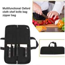 1Pc Large Capacity Handheld Scratch Resistant Thickened Long Shape Washed Canvas Portable Waterproof Dustproof Storage Pouch For Outdoor Camping Hiking Picnic Kitchen Knives Utensils - Multicolor - View 9