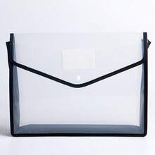 Carpeta expandible de plástico, bolsa sobre transparente con cierre de presión, sin divisores, gran capacidad, múltiples colores disponibles, adecuada para tamaño A4/Carta (color aleatorio) - 1 ud. - Ver 10