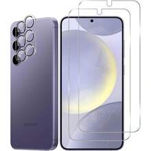 Compatible With Samsung Galaxy S26/S26+/S26Ultra, S25/25+/25 Ultra, S24/S24 Plus/S24 Ultra, High Definition Tempered Glass Screen Protector 3D Transparent, Tempered Glass Transparent High Definition Lens Protector 9H, Scratch-Resistant, Bubble-Free, Camera Lens Protector, Camera Lens Protective Film, Protective Pad, Supports Fingerprint Unlock - Clear - View 4