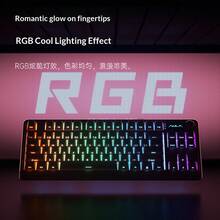 AULA Wireless 3-Mode Keyboard Side-Printed Non-Fading RGB Backlit Mechanical Feel Gaming Keyboard Office Gaming Esports Keyboard/Mouse Combo Wireless Bluetooth Wired Keyboard/Mouse - View 4