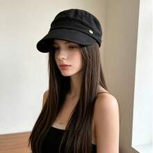 New Hot-Selling Fashion Personalized Elegant Versatile Relaxed Old Money Style Linen Crinkled Equestrian Cap Large Head Circumference Summer Thin Wide Brim Duck Bill Hat Sun Protection Sunshade Plus Size - Old Money Style Linen Cap - View 8