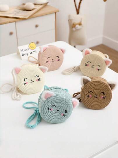 Túi nhẹ họa tiết mèo hoạt hình dễ thương cho bé gái