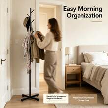 Sturdy Metal Freestanding Coat Rack, Multi-Hook Stand, Suitable For Entryway, Bedroom, Living Room - Multicolor - View 6