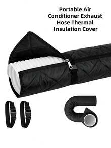 1pc Portable AC Hose Insulation Sleeve, Portable Air Conditioner Insulation Hose Cover, Fits 5 Inch (Approx. 12.7 Cm) And 5.9 Inch (Approx. 15.0 Cm) Exhaust Hose, Easy To Install, With 3 Adjustable Buckle Straps, Black - Portable AC Hose Insulation Sleeve - View 11