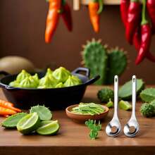 2Pcs Cactus Peeler Spoon, Stainless Steel Rice Meat Dumplings Spoon Squeezing Meatball Artifact Kitchen Tools, Peelers, Graters, Peelers And Slicers - White - View 5