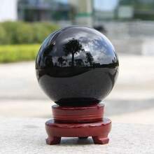 1 pieza Esfera de obsidiana negra natural, bola de cristal grande, piedra curativa, gema de obsidiana, cristal decorativo de vidrio para decoración del hogar, 30/40/50 mm - Multicolor - Ver 9