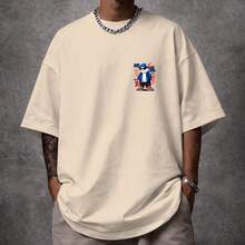 Camiseta Oversized Streetwear Coelho Das  Ruas Unissex ref5140 - Caqui - Visão 2