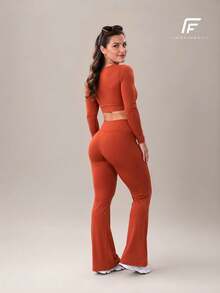 Women Sports Sets - Burnt Orange - View 3