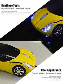 Car-Shaped Wired Optical Mouse, LED Headlights Glowing, USB Plug & Play Driver-Free, Ergonomic Multi-Color Mini Desktop Mouse, Suitable For Laptop, Desktop, Office, Study - View 4