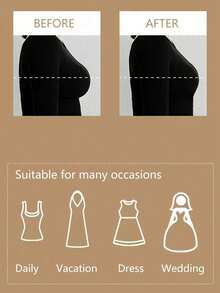 1pc Silicone Invisible Bra With Shoulder Straps, Anti-Slip, Anti-Sagging, Shaping & Lifting, Push-Up, Designed For Wedding Photography And Strapless Dresses - A - View 5