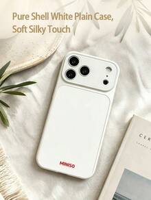 MINISO 授權壓克力雙鏡大視窗手機殼 1件/情人節簡約純色商務防摔萬用雙層保護，適用於 Apple AIR/17proMax/17pro/17/15ProMax/15Pro/15Plus/15/XSMax/XR/X/7Plus/7/16ProMax/16Pro/16Plus/16/14ProMax/14Pro/14Plus/14/13ProMax/13Pro/13/12ProMax/12Pro/12/11ProMax/11/15ProMax 系列手機殼 - 白色 - 查看 5
