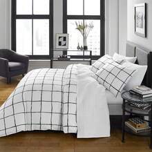 Queen Size Zander Microfiber Duvet Cover Set |   White Cityscape Urban Modern Bedding |   Ultra Soft Double Brushed Hotel Quality |   Wrinkle Free Stain Resistant Hypoallergenic |   Machine Washable Easy Care All Season Breathable - White - View 12