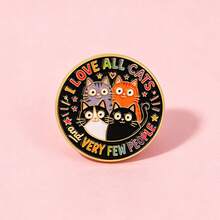 Funny Cat Quote Lapel Enamel Pins And Brooches Badge Pins For Backpacks Bags Backpack Cool Decoration Friend For Gifts - Multicolor - View 3