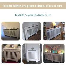 White Radiator Cover - Tall Modern Chelsea Design Vertical Slat Cabinet Radiator Shelve For Living Room/Bedroom/Kitchen - White - View 6