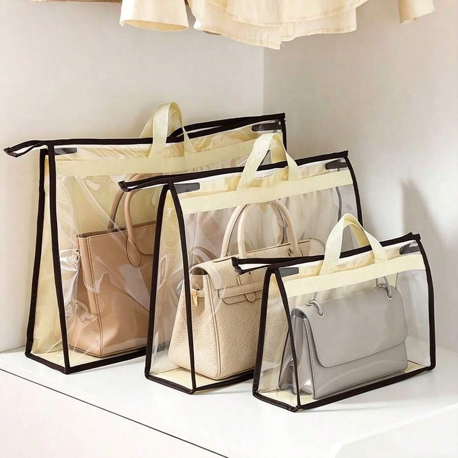 Bolsa organizadora colgante con cubierta de polvo transparente, bolsa a prueba de humedad para guardar bolsos - Multicolor - Ver 1