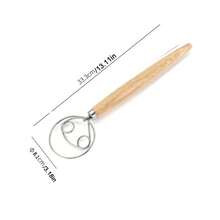 1/2pcs Dough Whisk, Egg Beater With Dough Scraper, Made Of High-Quality Stainless Steel With Ergonomic Wooden Handle, Perfect For Making Sourdough, Pizza Dough And Pastries - Model B - View 12