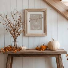1件無框 Hey Pumpkin 中性秋季帆布海報，可愛萬聖節牆面藝術裝飾，適用臥室、客廳、宿舍必需品，復古趣味印花，開學季大學房間裝飾 - 中性南瓜 - 查看 4